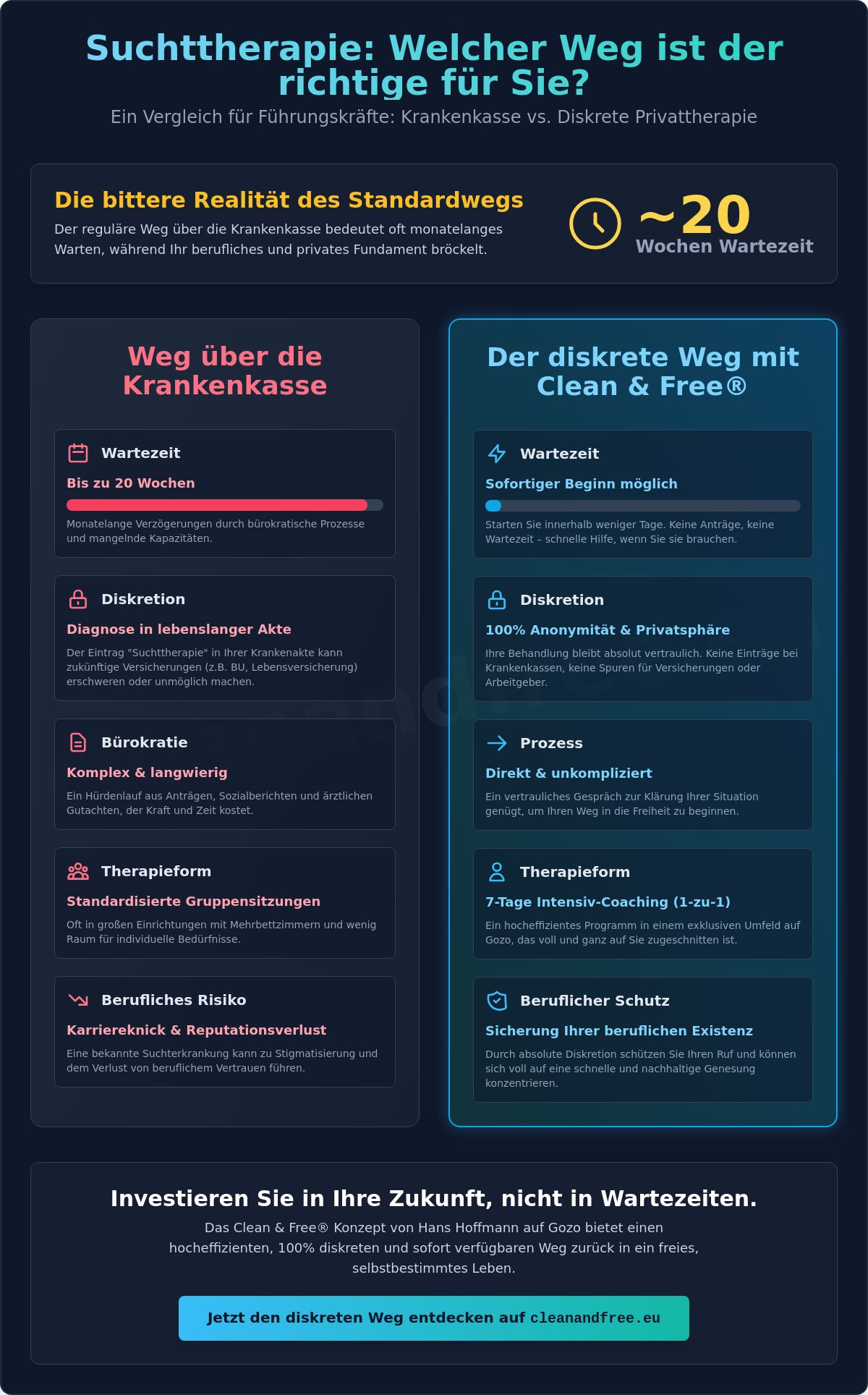 Suchttherapie Krankenkasse: Kosten, Wartezeiten & diskrete Alternativen auf Gozo (2026)